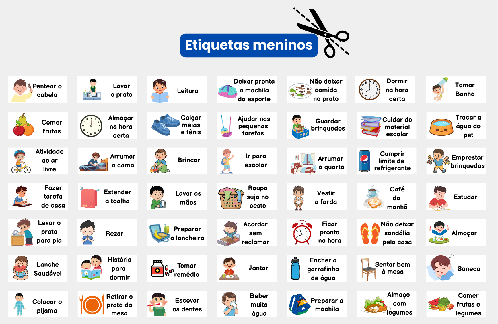 Etiquetas meninos